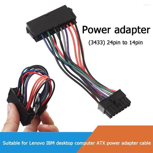 Cables de computadora adaptador de puerto de extensión de tarjeta vertical ATX 24 pines a 14 Cable de alimentación para Lenovo IBM Q77 B75