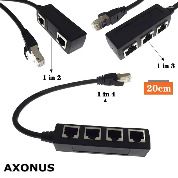 Câbles d'ordinateur RJ45 1/2 3 4 Câble d'extension de l'adaptateur multiport Ethernet 1 mâle au 2/3/4 Distributeur féminin LAN Réseau 20cm