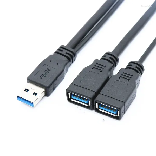 Câbles d'ordinateur USB 3.0 A 1 mâle à 2 double femelle, adaptateur d'alimentation Hub de données, séparateur en Y, câble de chargement, Extension de cordon