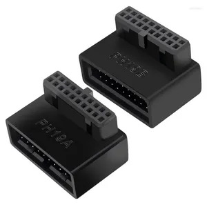 Câbles d'ordinateur USB 3.0 pour carte mère 19P/20P, adaptateur coudé à 90 °, châssis avant de Type C, Port enfichable, accessoires de bureau