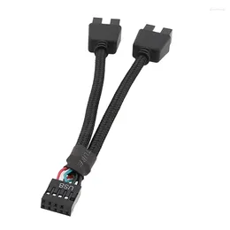 Câbles d'ordinateur Câble d'extension USB pour carte mère 9 broches femelle à double 9P mâle 1/2 tressage de blindage d'extension