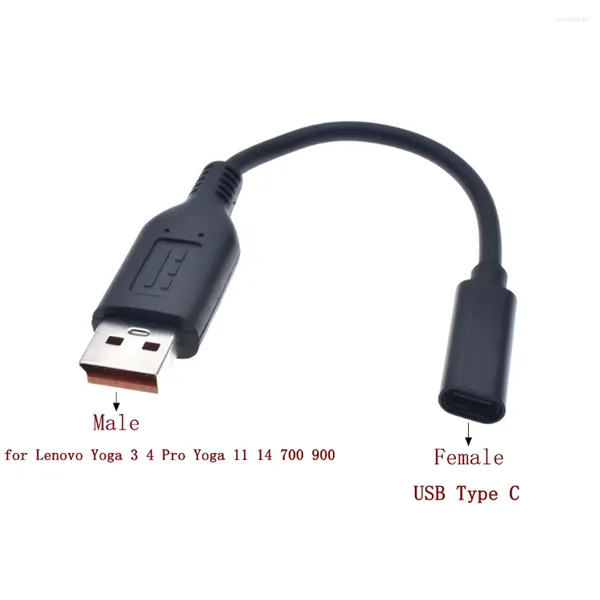 Câbles d'ordinateur USB Type C PD Câble de chargement Adaptateur d'alimentation CC Convertisseur de prise pour Lenovo Yoga 3 4 Pro 700S 900S Miix 700 710 Miix2-11 ordinateur portable