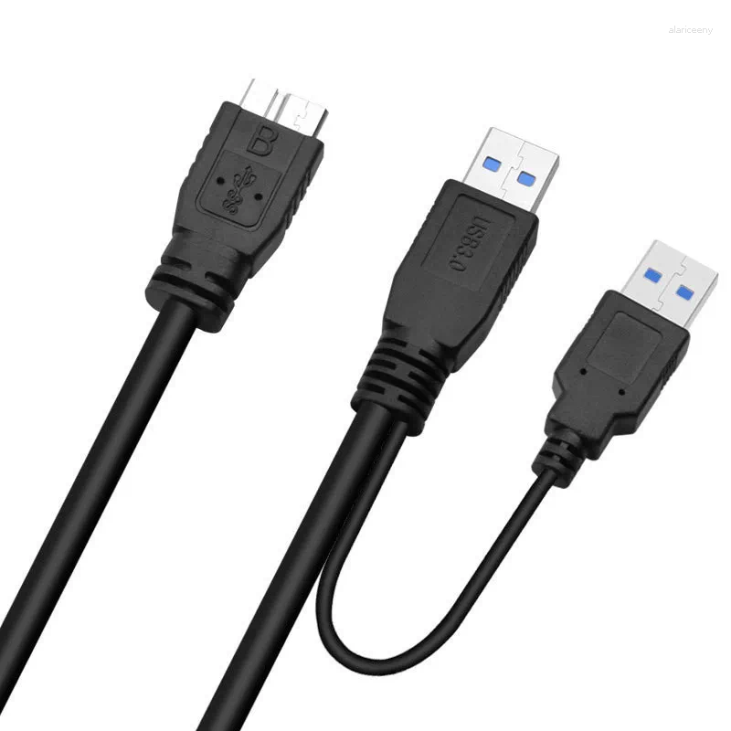 Computer Cables USB3.0 Micro-B Mobile Hard Disk Cable Double Head USB Power Supply Data With Auxiliary 0.6/1Meter