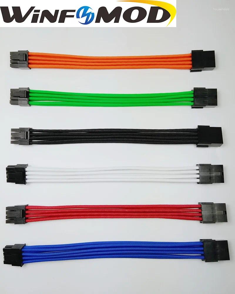 Câbles d'ordinateur WinfMod PCI-E 8 broches femelle à mâle 6 2 broches 18awg PSU rallonge d'alimentation/câble avec rouge/bleu/noir/blanc/vert/orange