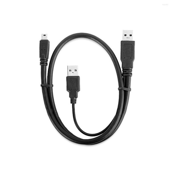 Cables de computadora Xiwai Mini USB 2.0 dual con cable de fuente de alimentación macho a sincronización de datos para HDD