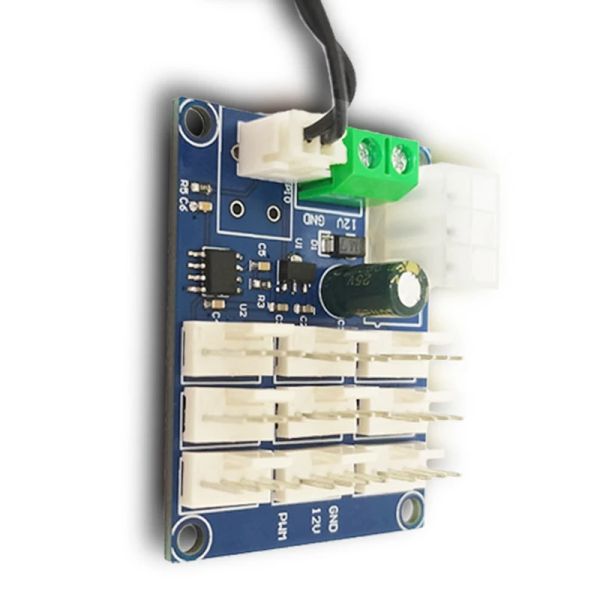 Controlador de velocidad del ventilador de la computadora Controlador de velocidad de medición de temperatura PWM de 9 vías de 9 V