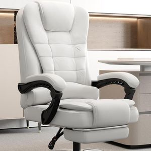 Computerstoel Home Leather Boss Chair Comfortabele Sedentaire bureaustoel Lijkantje Backsteun stoel Student Dormitory Stoel