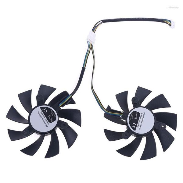 Refroidissements d'ordinateur 1 paire 4Pin refroidisseur ventilateur remplacement pour GeForce GTX 1660 RTX 2060 2070 vidéo carte graphique refroidissement