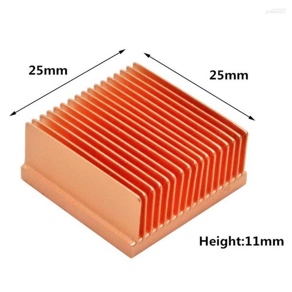 Refroidissements d'ordinateur 25x25x11mm dissipateur thermique en cuivre pur Mini radiateur de dissipateur de chaleur pour Raspberry Pi puce MOS IC imprimante 3D refroidisseur de refroidissement électronique