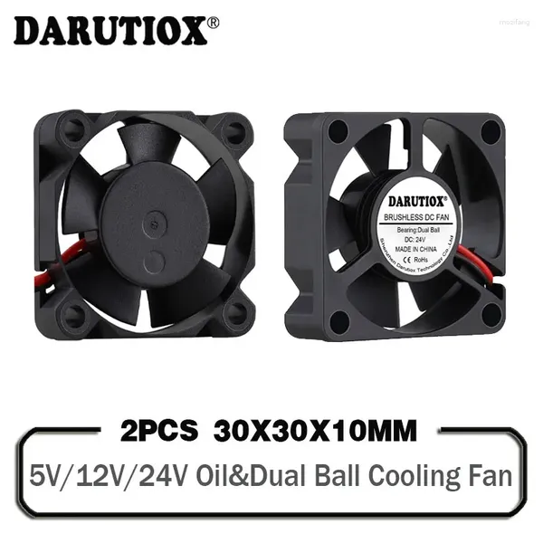 Refroidissement de l'ordinateur 2pcs Darutiox Double Ball Beling DC 24V 12V 5V 3CM 30MM 30X30X10MM 3010 MINE MINI CHARGE