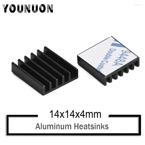 Refroidissement de l'ordinateur 2pcs younuon noir 14 6 mm radiateur en aluminium thermique thermique pour la dissipation électronique des tampons de refroidissement