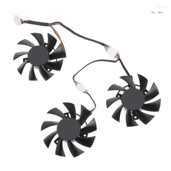 Refroidisseurs d'ordinateur 3 pièces 75mm T128015BU 7Pin ventilateur de refroidissement de carte graphique pour RX 5700 RX5700 XT GTX1660S 1660 VGA refroidisseur