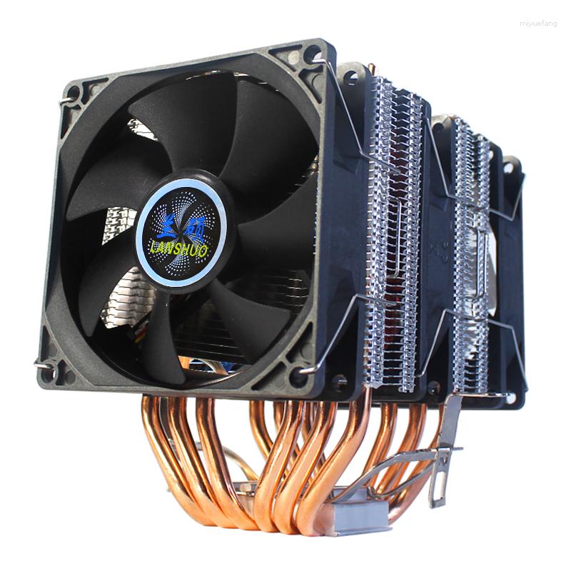 Datorkylningar 6 Värmeledningar CPU Cooler 4 Pin PWM RGB PC Tyst Intel LGA 2011 775 1200 1150 1151 1155 X79X99 AMD AM3 AM4 Kylfläkt