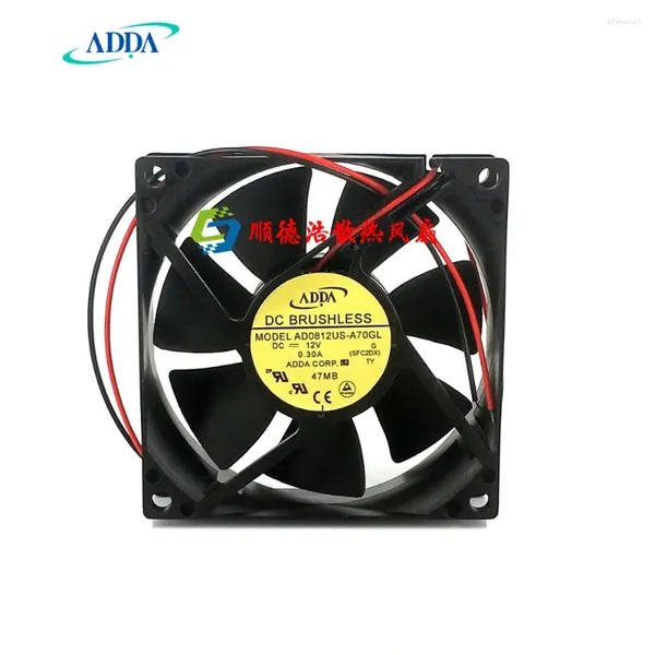 Refresión de computadora ADDA 8025 Ventilador de chasis de 8 cm/ventilador de potencia 0.3A AD0812US-A70GL