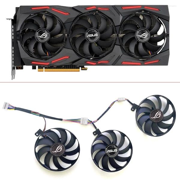 Refrigeradores de computadora Ventilador de refrigeración T129215SU Ventiladores enfriadores de tarjetas GPU de 7 pines para ASUS ROG STRIX-GeForce RTX 2070 2080 SUPER Ti GAMING RTX2080 RTX2080Ti