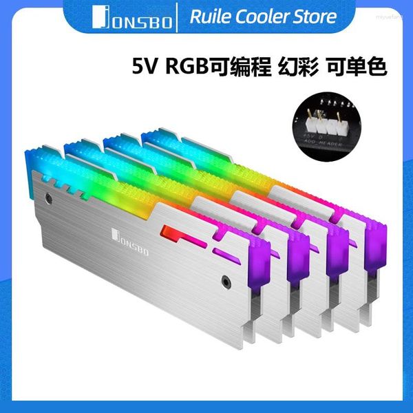 Refroidissements informatiques Jonsbo NC-3 5V ARGB RAM Mémoire Radiateur Gilet de refroidissement AURA Control Aluminium PC de bureau