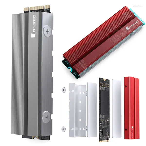 Refrigeraciones de computadora M.2 2280 NVMe SSD Radiador con 2 x almohadilla térmica Enfriador de disipador de calor de aluminio Disco duro para refrigeración de unidad