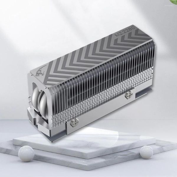 Refroidissements d'ordinateur M.2 2280 SSD Dissipateur thermique Radiateur 2xAGHP Joint de refroidisseur de tuyau avec coussinet en silicone thermique