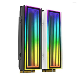 Refroidisseur d'ordinateur M.2 Nvme SSD, 5V, 3 broches ARGB, disque dur à semi-conducteurs, synchronisation AURA, alliage d'aluminium, résistance à la chaleur pour 2280