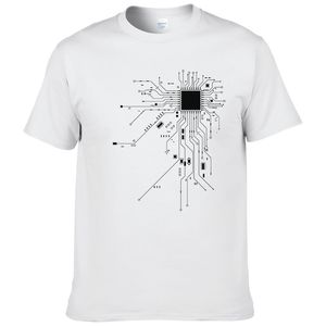 Computer CPU Core Heart T-shirt Heren Geek Nerd Freak Hacker PC Gamer Tee Zomer Korte Mouw T-shirt