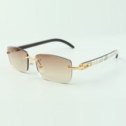 Diseñador de computadora Espejo Moda Policía Gafas Marco Sin marco Gafas de sol 3524012 con cuerno de búfalo híbrido natural para hombres y mujeres Sol