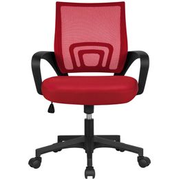 Chaise roulante de bureau d'ordinateur chaise de bureau en maille à dossier moyen réglable en hauteur Red230k