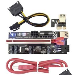 Computerinterfacekaarten Controllers Ver 010S Plus Pcie 009S Met 6 Led-kaart Pci Express 1X tot 16X Extender Adapter Gpu Riser Drop Del Ot7Vm