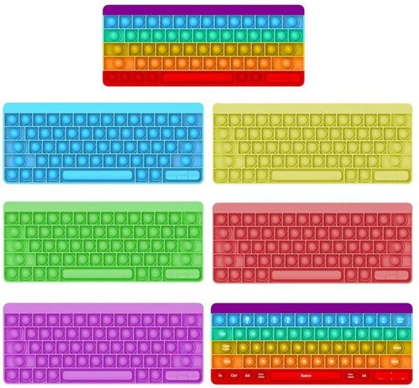 Teclado de computadora Empuje Burbujas Juguetes Correas para teléfono celular Alivio del estrés para adultos Dedo Juegos para mascotas Almohadilla Números matemáticos coloridos Almohadillas educativas para niños 8044452