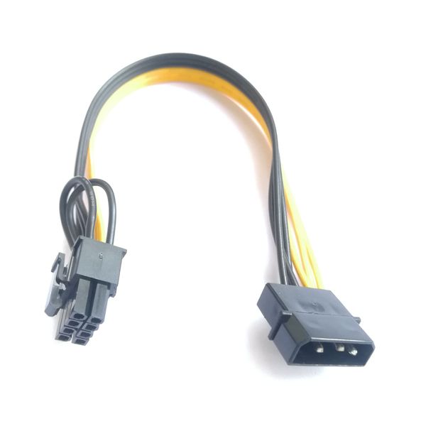 Carte mère d'ordinateur 4Pin IDE D Molex vers carte vidéo graphique PCI-E PCIe 6Pin 8pin 6 + 2pin câble d'alimentation UL1007 18AWG 20cm