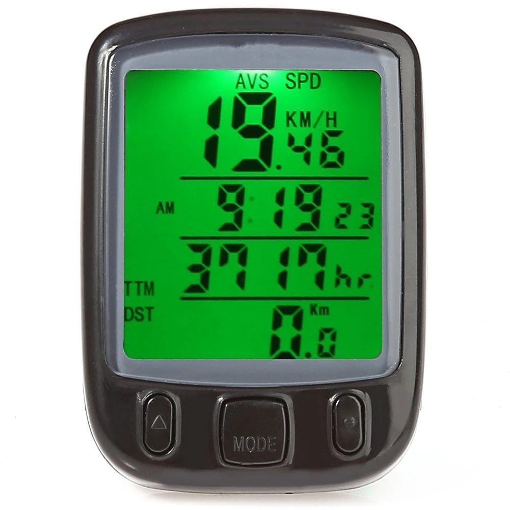Computer Odometer Speedometer Sunding SD-563A Waterproof LCD Display Cycling Bike Bicycle with Green Backlight