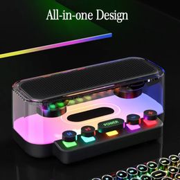 Ordinateur S ers sans fil Bluetooth 5 0 RGB lumières Gaming S er stéréo caisson de basses Support Transparent USB TF Play PC barre de son jeu Soundbox 231216