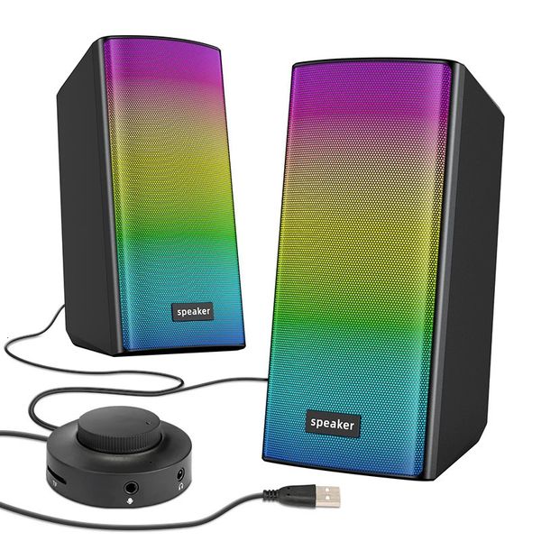 Computer S ers Wireless Bluetooth S er con RGB Light Subwoofer Sound Box Mini portátil para PC Gamer Computer TV Phone Laptop 231216