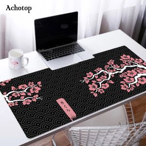 Ordinateur Sakura tapis de souris bureau grand jeu grande vague hors tapis de souris japon Koi tapis de souris tapis de clavier XL tapis de bureau en caoutchouc 100x50