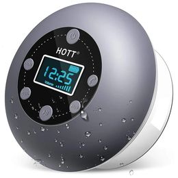 Computer Sers S602 Ducha Radio Bluetooth Ser Impermeable Baño portátil con micrófono Reloj FM Pantalla LCD Llamada manos libres 231204