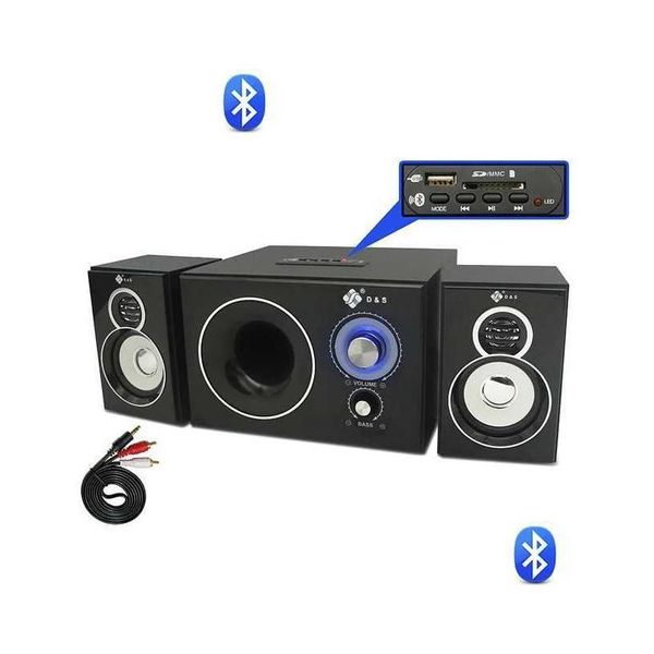 Haut-parleurs d'ordinateur 2.1 canaux Bluetooth haut-parleur en bois Mtimedia Home Cinéma Super Subwoofer O Set Sound Box Drop Delivery Ordinateurs N Dhn7U