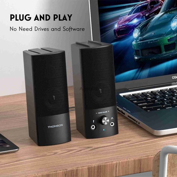 Haut-parleurs d'ordinateur Haut-parleurs d'ordinateur 2.0 stéréo Bluetooth 5.0 Audio de bureau alimenté par USB qualité sonore HiFi caisson de basses amovible barre de son YQ231103