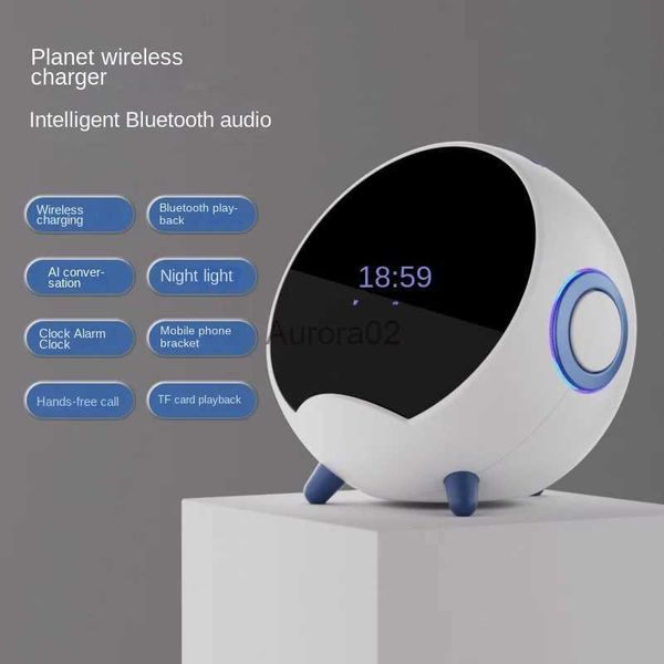 Planète Bluetooth support pour téléphone portable chargeur sans fil AI prise Audio intelligente carte mémoire U disque ordinateur horloge réveil YQ231103