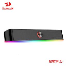 Computerluidsprekers REDRAGON GS560 Adiemus aux 3,5 mm stereo surround muziek slimme RGB-luidsprekers kolom soundbar voor computer PC notebook luidsprekers 231123