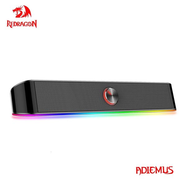 Haut-parleurs d'ordinateur REDRAGON GS560 Adiemus aux 3.5mm stéréo surround musique haut-parleurs RGB intelligents colonne barre de son pour ordinateur PC haut-parleurs portables 231123