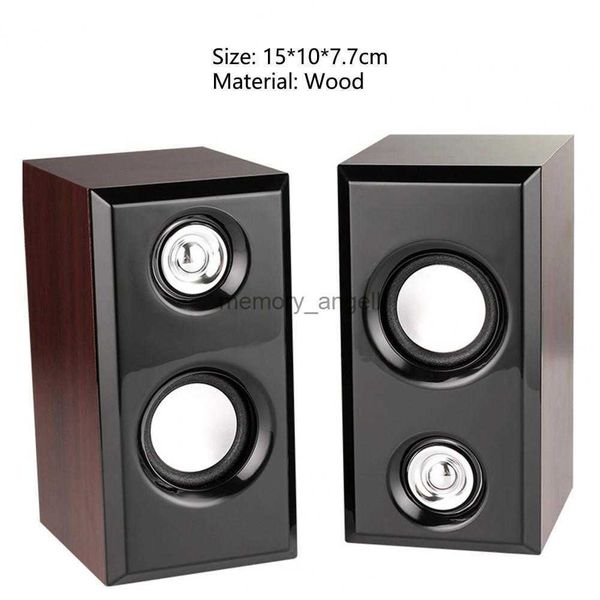 Altavoces de computadora Sonido envolvente con alimentación USB Altavoces con cable de escritorio de madera Subwoofer estéreo de graves para computadora portátil Smartphone HKD230825