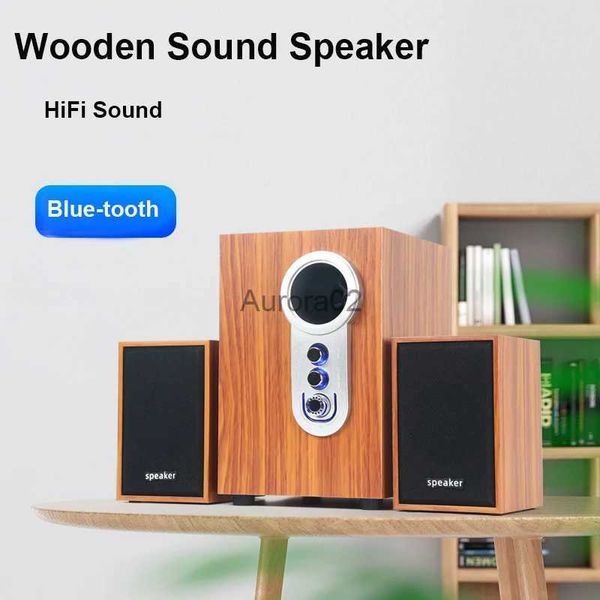 Altavoces para computadora Altavoz subwoofer de madera Computadora portátil Computadora de escritorio Inalámbrico Bluetooth USB Audio con cable Alto volumen Alta fidelidad Calidad de sonido YQ231103