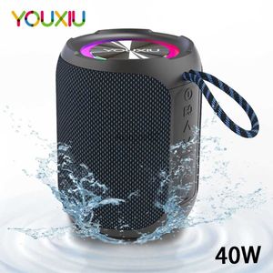 Computer Speakers YOUXIU 40W Portable Bluetooth Speaker Subwoofer 360 Degree Stereo Surround Sound Box Waterproof IPX7 Support TF TWS USB Speakers YQ231103