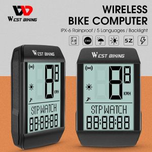 Ordinateurs 5 langues ordinateur de vélo étanche sans fil filaire odomètre de cyclisme réveil automatique sommeil compteur de vitesse écran LED chronomètre