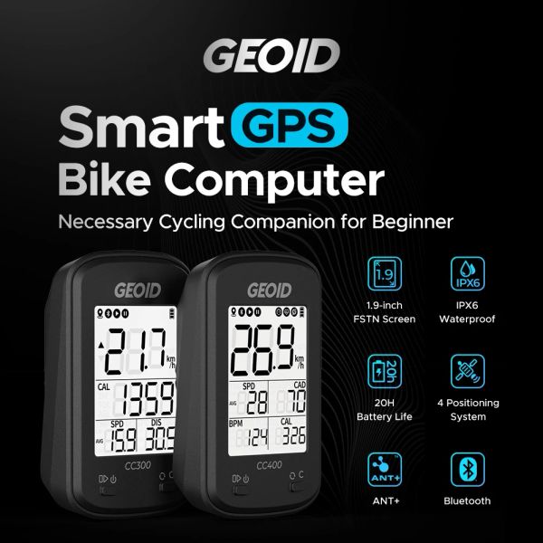 Ordinateurs Geoid CC400 Smart GPS Bike Computer Wireless Speed Methet Waterproof Road Mtb Cycling Bluetooth Ant + Rider Computer Accessoires