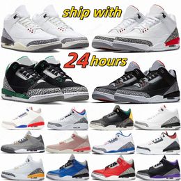 Jumpman 3 zapatos de baloncesto hombres mujeres 3s gato negro pino verde cardenal rojo corredor azul oscuro iris muselina fresco gris fragmento UNC láser Men56H3 #