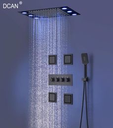 Ensemble de douche à LED SPS 304 SPS en acier inoxydable à fixation murale à 3 fonctions dissimulées avec ensemble de salle de bain à jet de corps de 4 pouces9389809