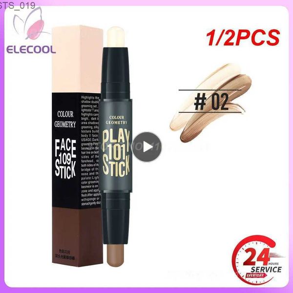 Corrector 1/2 Uds. Base de maquillaje profesional de alta calidad, crema Base para corrector facial, contorno facial, bronceador, herramientas cosméticas de belleza