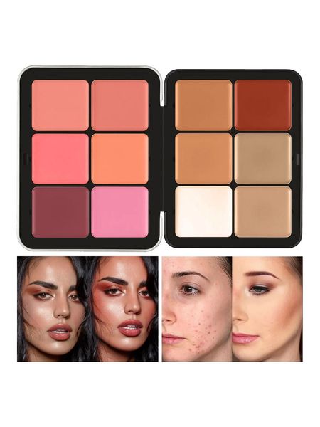 Corrector 12 Color Blush Set Natural Blemish Brightening Highlighter 16 Paleta de crema de contorno facial impermeable personalizada 231016