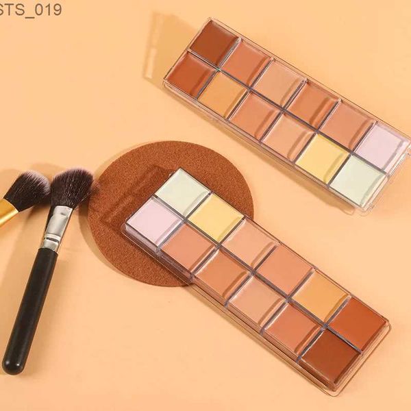 Corrector Paleta de correctores de 12 colores Crema de contorno desnuda Mancha de acné Ojeras Cubrir la base de la cara Iluminar pigmento Cosmético Herramienta de maquillaje