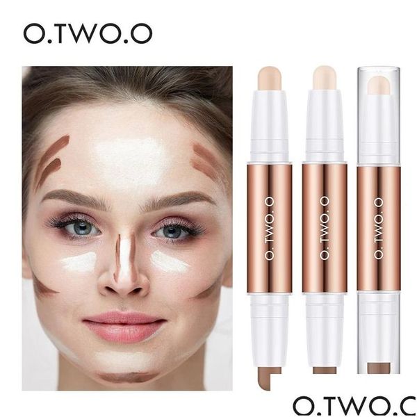 Corrector O.Two.O Contour Stick Doble cabeza Corrector Pluma Impermeable Acabado mate Resaltadores Sombra Contorno Lápiz Cosméticos para Dhrfu